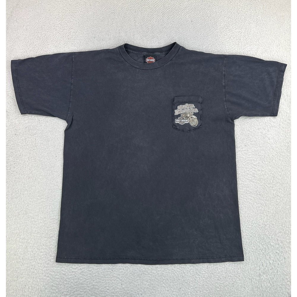 Harley-Davidson Shirt Mens XL Black Skagit Eagle Burlington WA Graphic Tee
